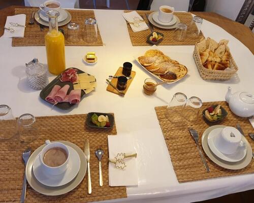 Notre table pour le dîner à la Villa Ambrosia à Narbonne