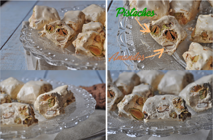 Nougat aux pistaches et aux amandes