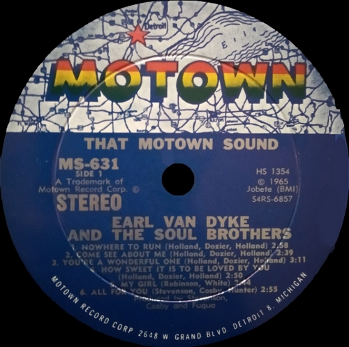 Earl Van Dyke & The Soul Brothers : Album " That Motown Sound " Motown Records MS-631 [ US ]