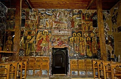 Berat, Albanie, l'ancienne cathédrale de la Dormition et le musée Onufri