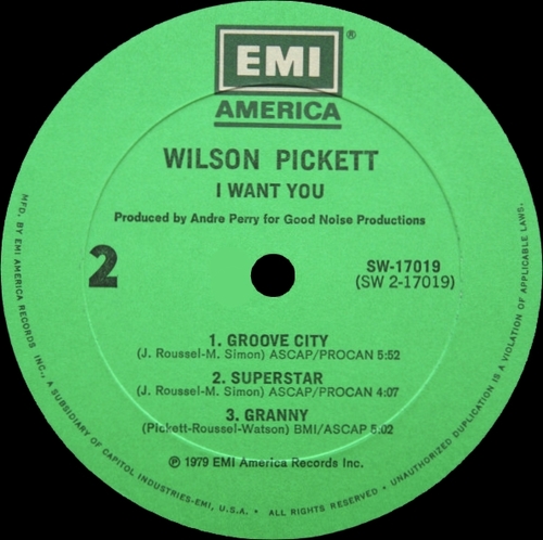 Wilson Pickett : Album " I Want You " EMI America Records SW-17019 [ US ]