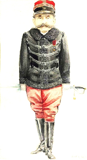 Le commandant Ferdinand Walsin Esterhazy (illustration extraite de l’ancien journal satirique britannique Vanity Fair, du 26 mai 1898)