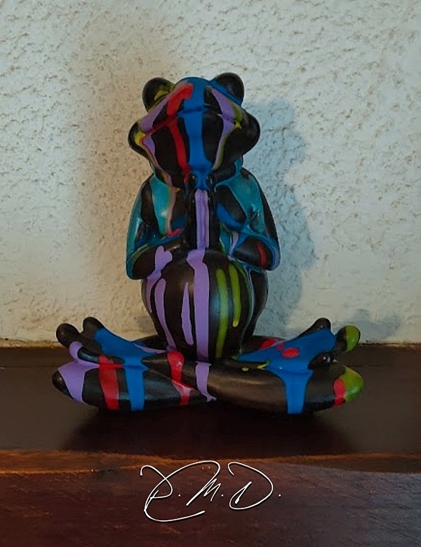 2022 - Grenouille méditation en coulures acrylique - ND