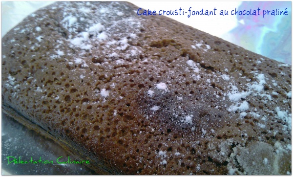 Cake croustillant et fondant au chocolat praliné 