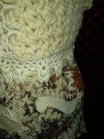 Robe en Laine Ecrue et Beige Marron dégradées technique : Free Form Crochet  