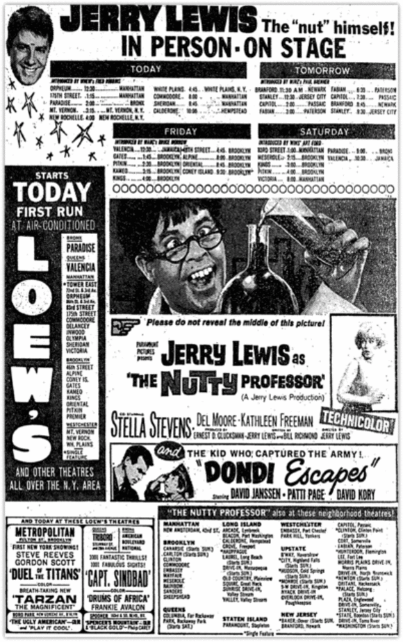 JERRY LEWIS BOX OFFICE 1963