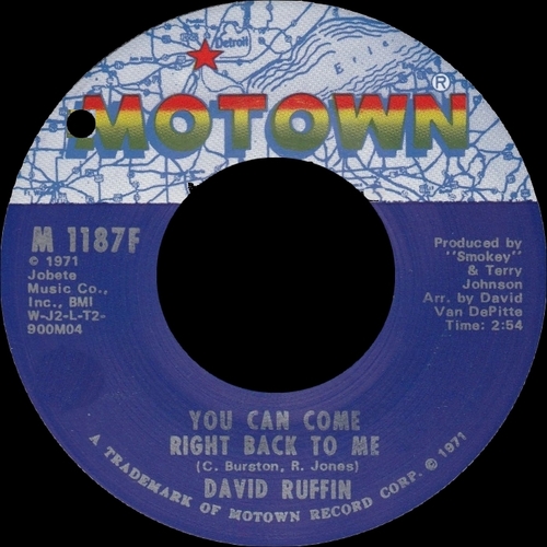 David Ruffin : Album " David " The Unreleased Album " Motown Records MS 733 [ US ]