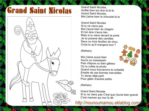 Comptine illustrée : Grand Saint Nicolas