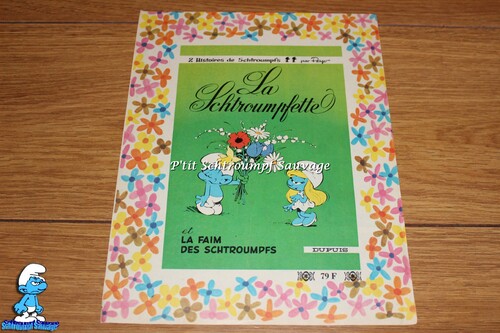 Page publicitaire pour la BD "La Schtroumpfette"
