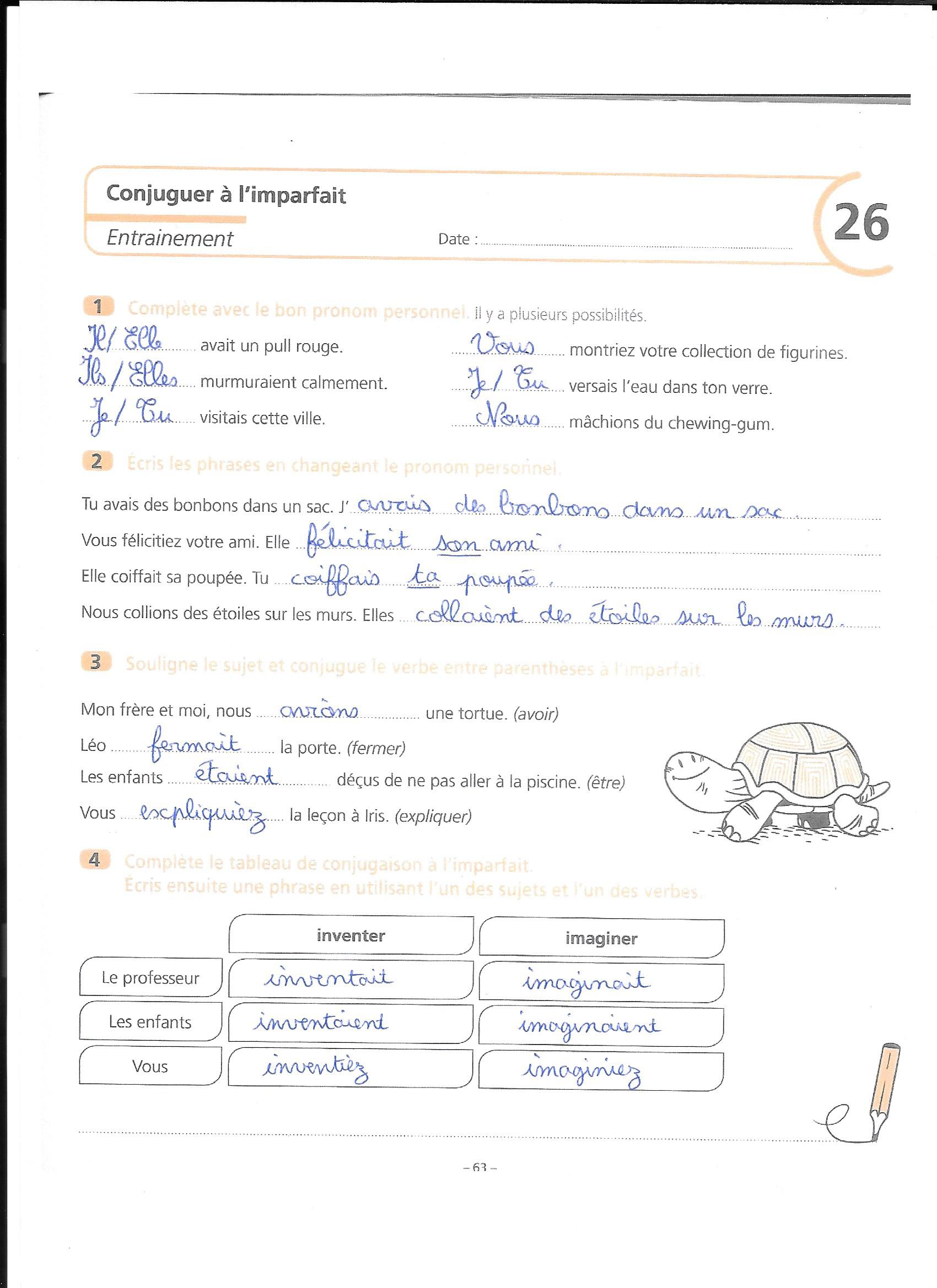 évaluation Imparfait Cm1 Avec Correction CE1 - (page 2) - ecolecriquiers