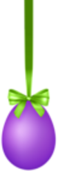 Purple Hanging Easter Egg with Bow Transparent Clip Art Image