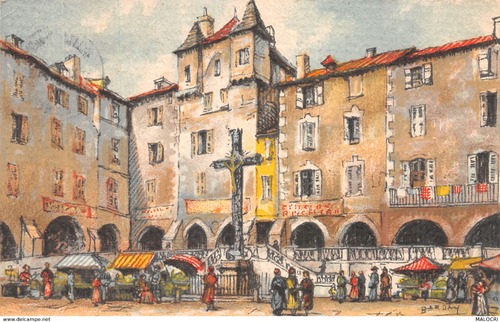 06 - Le marché de Villefranche, les arcades et la place Notre Dame