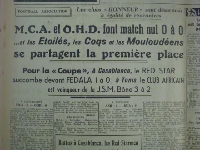 9.2.1947 MCA-OHD 0-0 2ème journée Retour