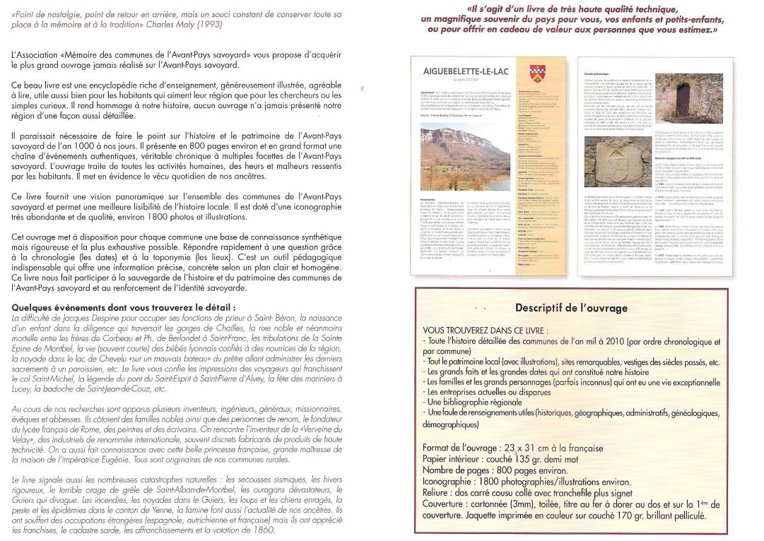 livre sur les 47 communes de l'Avant-Pays savoyard - Commune Sainte Marie d'Alvey