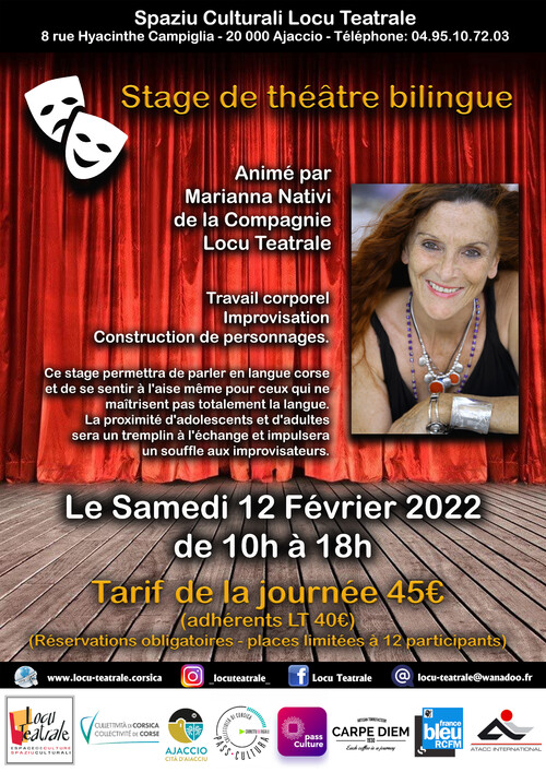 12 Février de 10h à 18h - stage de théâtre bilingue