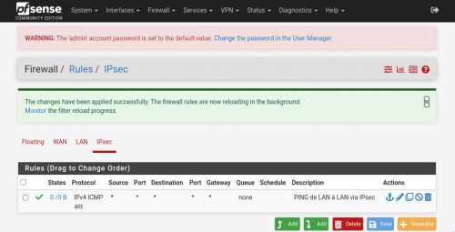 VPN IPsec de site-à-site avec PFSENSE