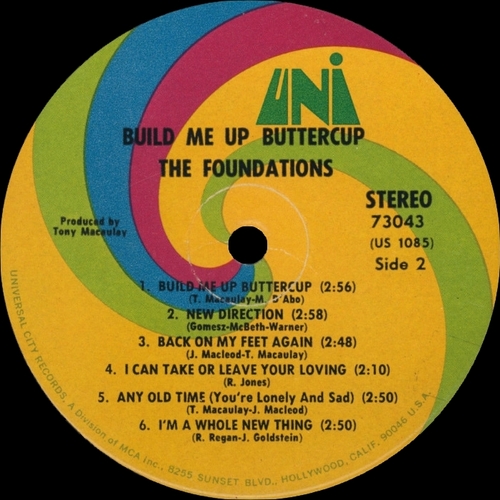 The Foundations : Album " Build Me Up Buttercup " UNI Records 73043 [ US ]