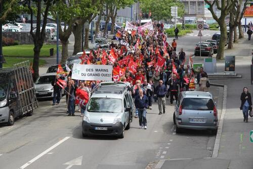 Mardi 28 juin 2016-La journée d'actions et de grèves en Finistère vue par la PQR (Ouest-France)