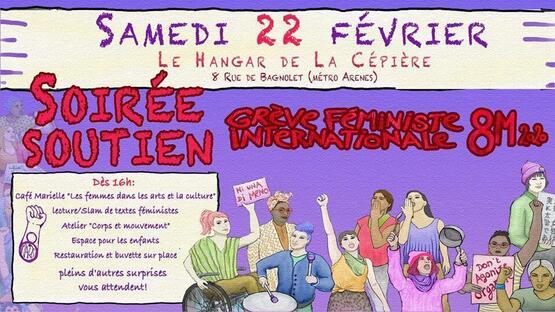 22 février : soirée de soutien femmes en lutte