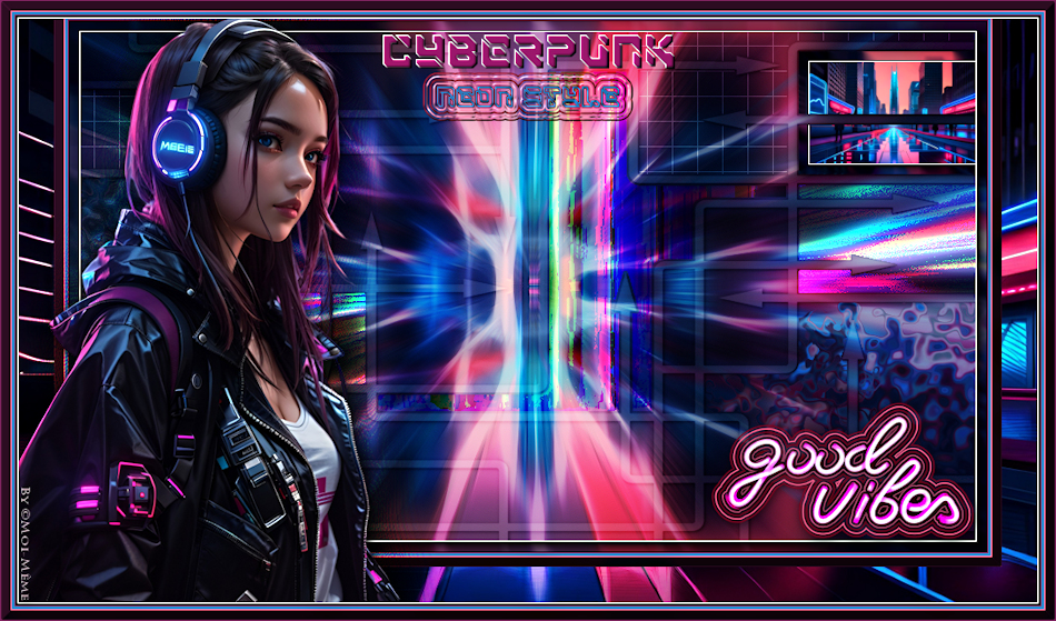 Cyberpunk, neon style