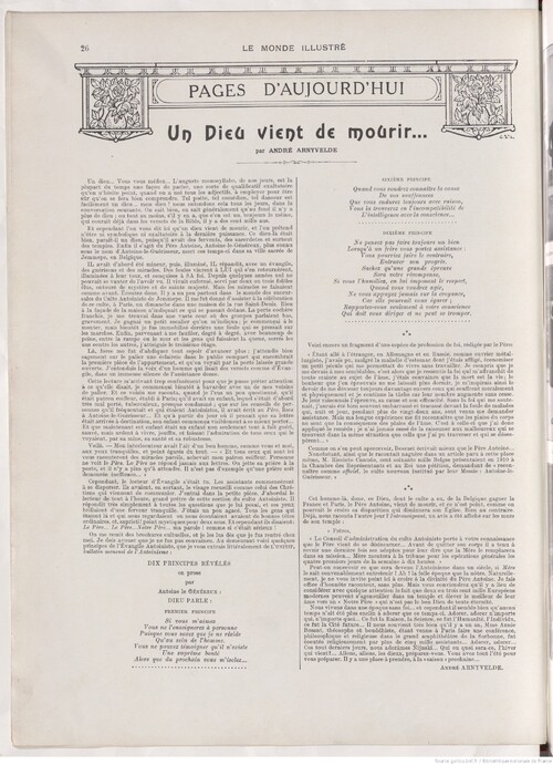 Un Dieu vient de mourir... (Le Monde illustré, 13 juillet 1912, N°2885)