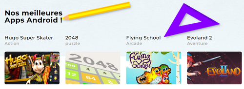 Liste de plusieurs jeux Android