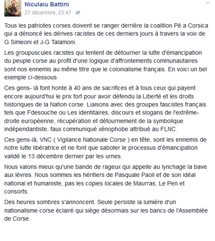 Petite revue de web sur les derniers évènements en Corse