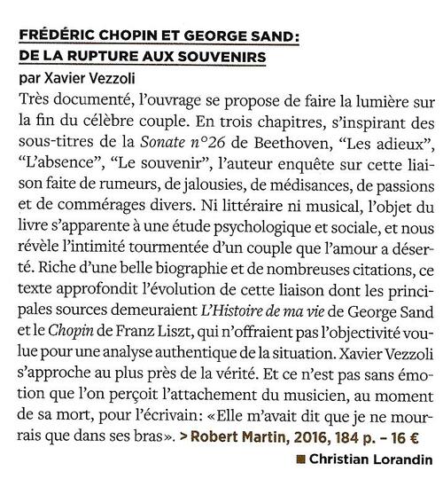 Chopin et George Sand, de la rupture aux souvenirs. Xavier Vezzoli. 