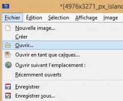 GIMP vignetage ouvrir image et la forme