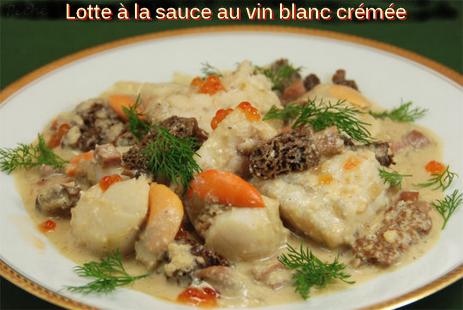 Lotte à la sauce au vin blanc crémée