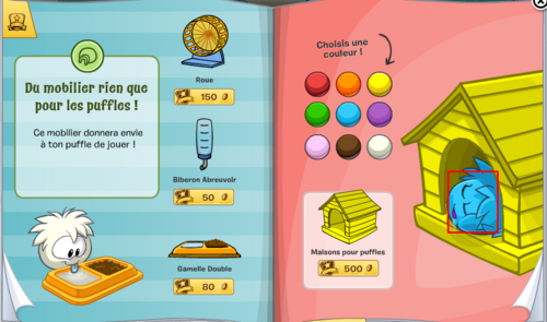 Catalogue d'objet pour puffle