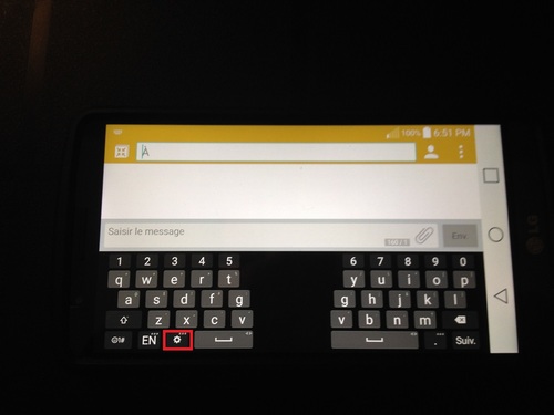LG G3 séparer le clavier en 2 parties