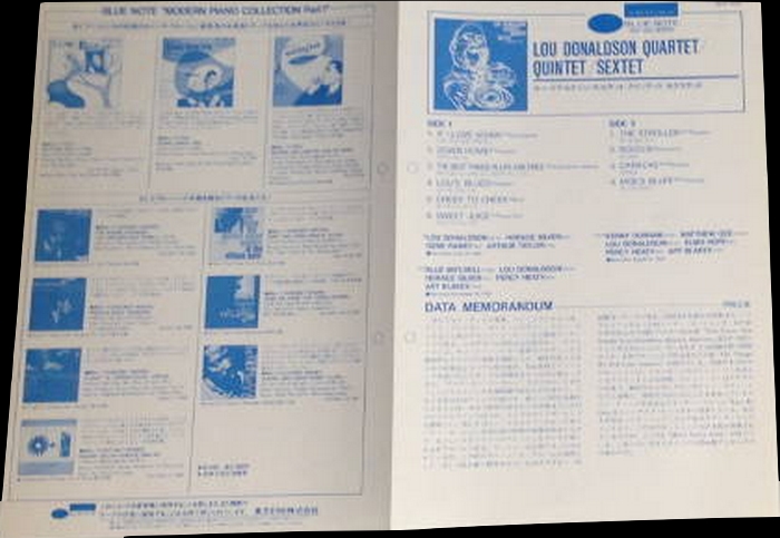 Lou Donaldson : Album " Quartet Quintet Sextet " Blue Note Records 1537 [ US ]