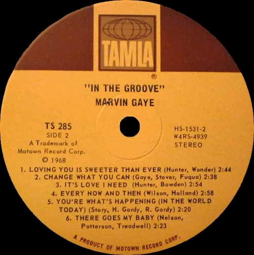 Marvin Gaye : Album " In The Groove " Tamla Records TS 285 [ US ]