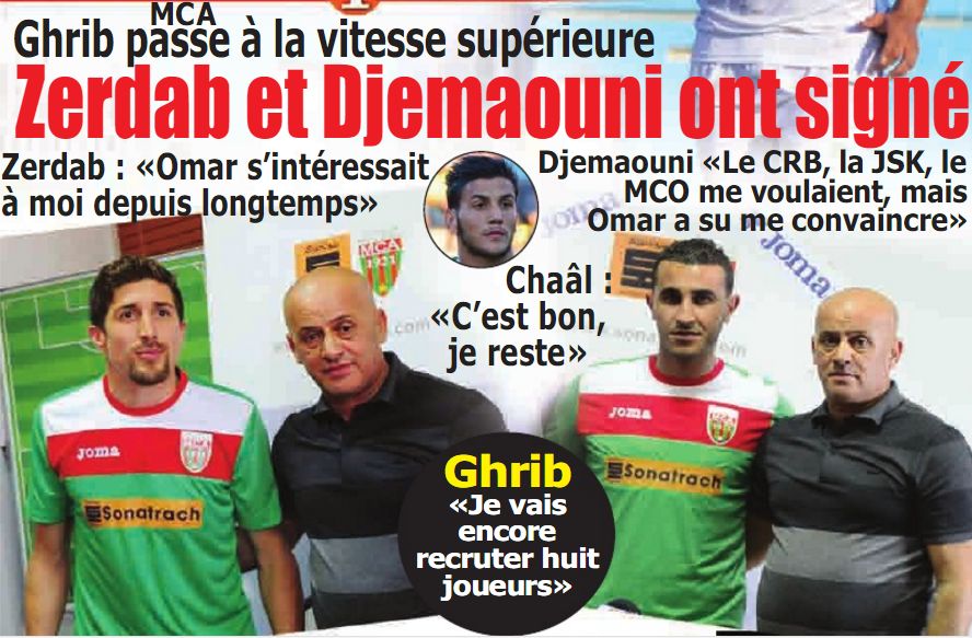 Samedi 4.6.2016 Zerdab Zahir et Djemaouni Antar  signent pour 2 ans