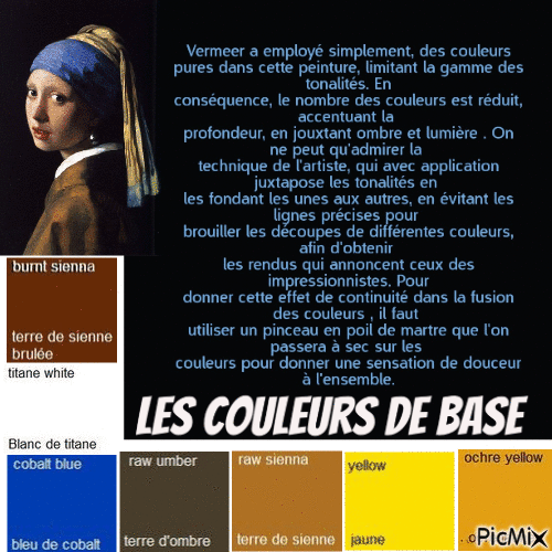 Dessin et peinture - vidéo 3893 : Etude expliquée du tableau de Johannes Vermeer "la jeune fille à la perle" 2 - peinture à l'huile.