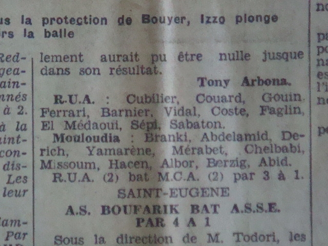 7.11.1937 rua-mca 1-0 (mouloudia gagne sur tapis vert)