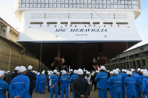 Le MSC Meraviglia a été mis à flot