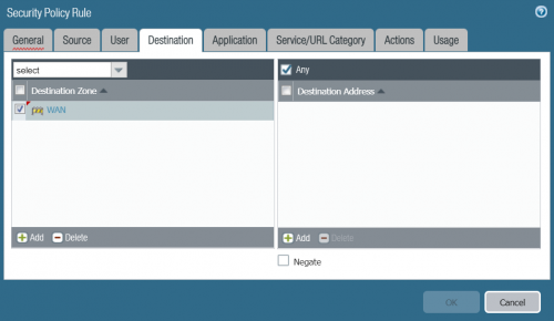 Configuration basique d'un pare-feu Palo Alto (vlan, nat, accès internet)