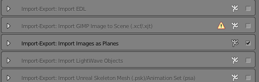 Cliquer sur le carreau à droite de Import Images as Planes