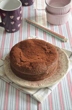 Gateau tiède {au chocolat}