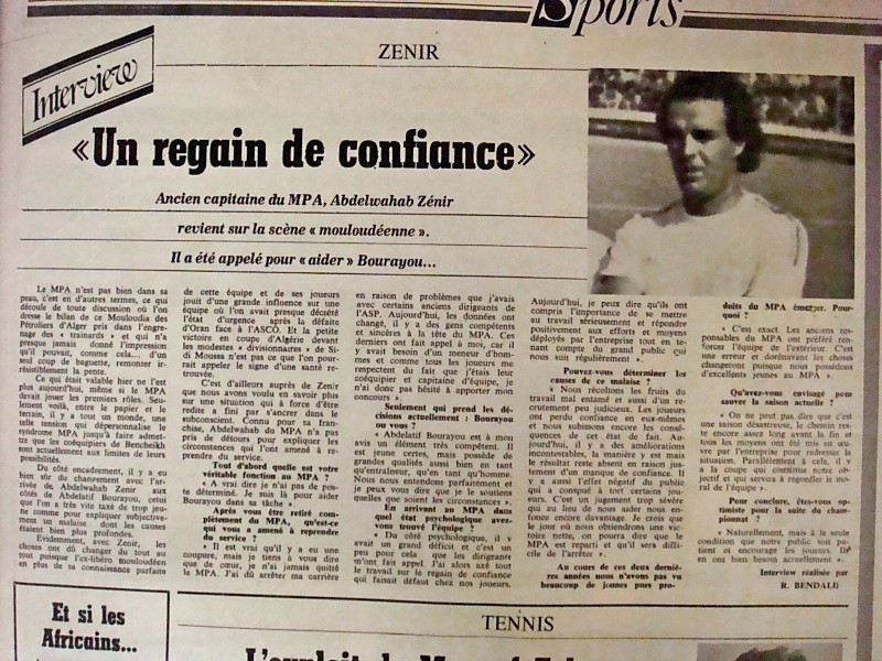 zenir adjoint de bourayou 1984-1985