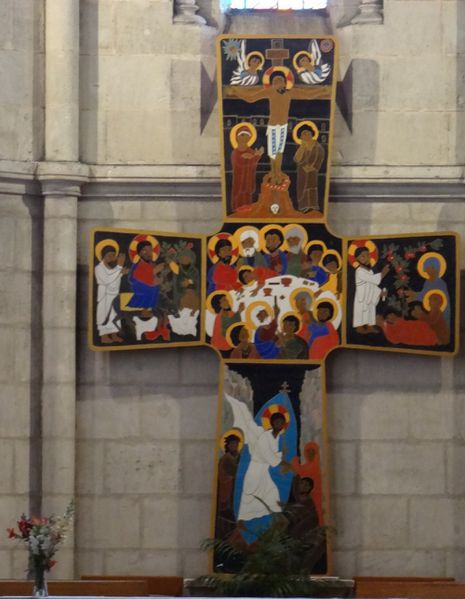 Les vitraux de Raymond Mirande, en l'église Saint-Vincent-de-Paul à Arès...