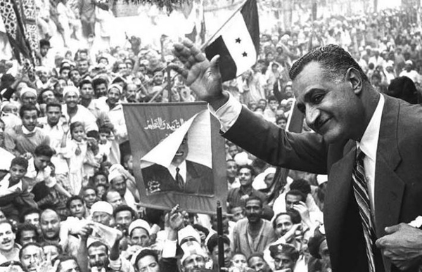 Gamal Abdel Nasser a Mansoura, en 1960 (15 janvier 1918 - 28 septembre 1970)