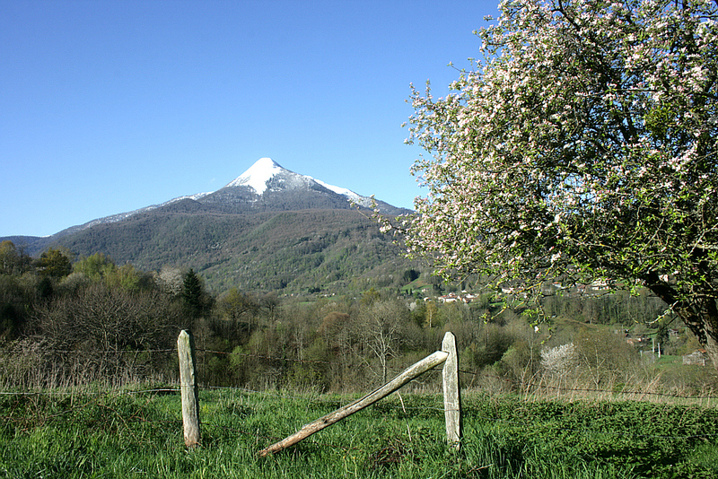 Le Cagire et sa coulée d'avalanche au printemps - Vue de Milhas - 31