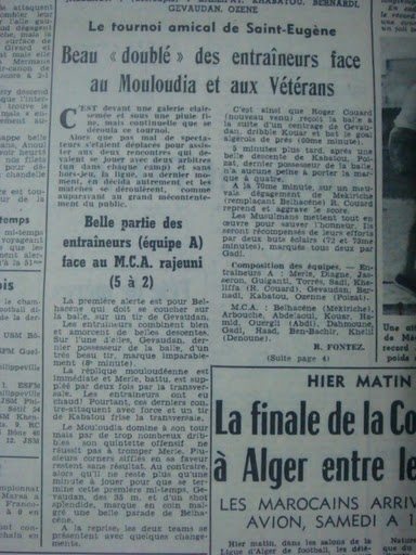Juin 1952 Amical MCA-Entraineurs Algérois