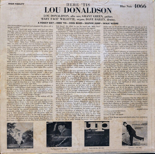 Lou Donaldson : Album " Here 'Tis " Blue Note Records BLP 4066 [ US ]