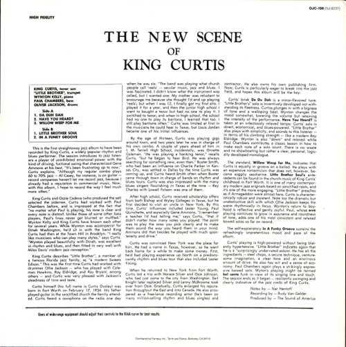 King Curtis : Album " The New Scene Of King Curtis " New Jazz Records NJLP 8237 [ US ]