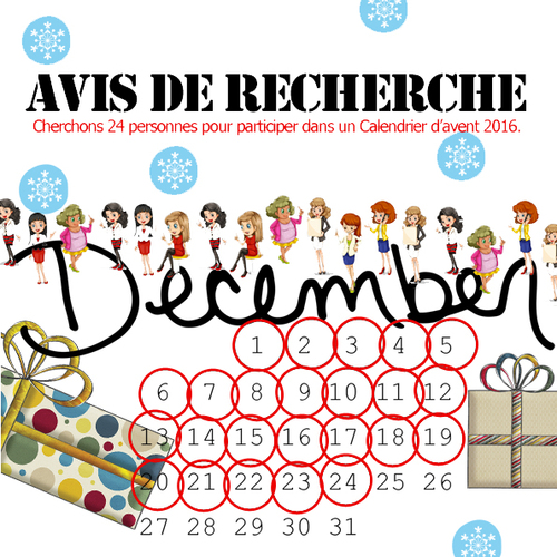 Calendrier de l'avent 2016 - participez !