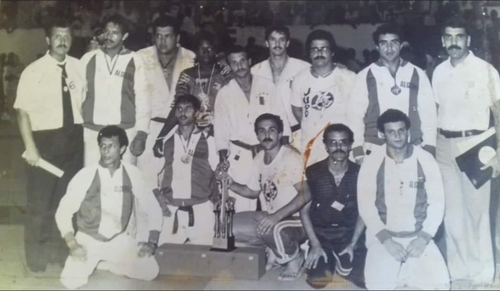 FARÈS Djamel assis à droite 1983 au Sénégal